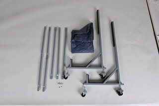 Chariot pour Hardtop avec blocage des roues, gris argent avec peinture époxi inclus toile couverture