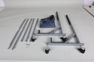Chariot pour Hardtop avec blocage des roues, gris argent avec peinture époxi inclus toile couverture