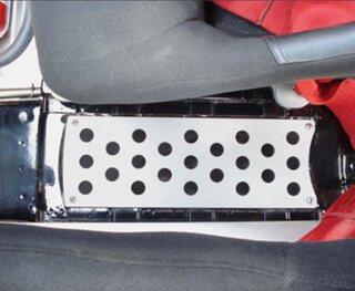 Abdeckblech f. Notbrems- und Heizungssteuerung Mitteltunnel - Alu Silber Gelocht - 911/912/930 65-89