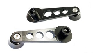 Fensterkurbel Satz (2 Stk.) - Aluminium Schwarz - 911/912/930 65-89 / 914