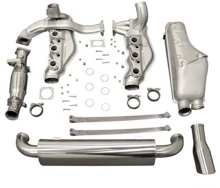 Abgasanlage komplett mit Einzelendrohr - Edelstahl - Schalldämpfer lackiert - TÜV - 964 C2/C4