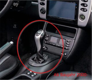 Schaltsack Alcantara Schwarz - Naht Rot - 996 / 986 Boxster 2000-