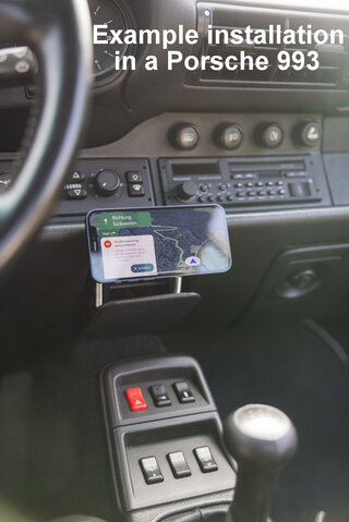 Classic Ashtray-Inspired Hidden Phone Mount with Wireless Charging 911 F Model (1969-1973)