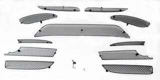 Grillgittersatz 981 Cayman S mit Parksensoren - PDK - Komplett - Schwarz