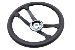Lenkrad Leder RS-Style Ø: 380mm (15") schwarz - ohne Hupenknopf