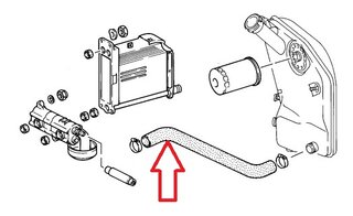 Oil Hose 930 3.3 L  1978-89 - Oil Tank to Cooler