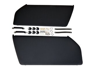Jeu habillages de porte RS cuir noir avec kit ouverture, tirettes noires