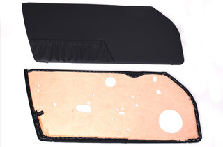 RS-Leichtbau-Türverkleidungssatz Leder schwarz, Türtaschen Leder schwarz, Türschlaufen schwarz
