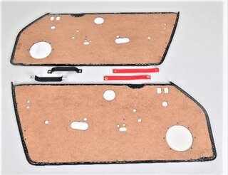 RS Inner Door Panel Set 911 / 930 / 964 / 993 - Leather - Guards Red Door Pulls