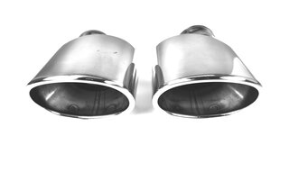 Exhaust Tip Set 993 Wide Body - Classic Design - Oval - Polished Stainless Steel - 4.6" W x 3.5" H