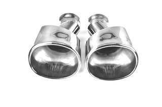Exhaust Tip Set 993 Wide Body - Classic Design - Oval - Polished Stainless Steel - 4.6" W x 3.5" H