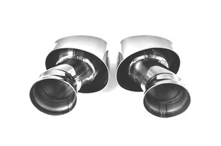 Exhaust Tip Set 993 Wide Body - Classic Design - Oval - Polished Stainless Steel - 4.6" W x 3.5" H