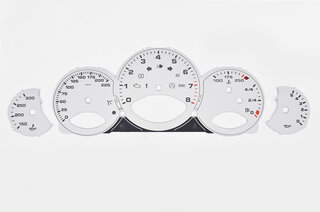 FVD Brombacher Instrument Face Set 997.1 Turbo - White - Manual - MPH - Fahrenheit - With Logo