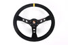 GT Race Steering Wheel - Black Suede - Yellow Indicator - ø 350 mm - For Cars Without AB