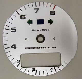 gauge face "Gemballa" silver