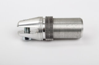 Gabelkopf M34 x 1.5 in silber (Alu), mit Stellring, Linksgewinde