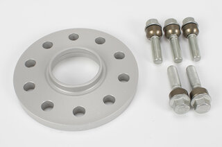 Wheel Spacer - 15 mm - Hub Centric - Anodized with Bolts - Silver - Sold Individually