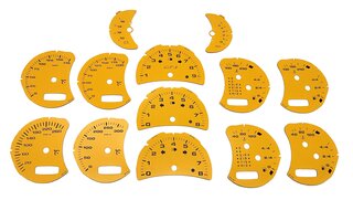 FVD Brombacher Instrument Face Set 986 / 996.2 - 2002-2005 - Speed Yellow