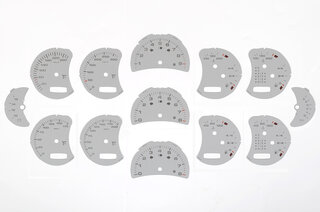 Fonds de compteurs gris argent  996 turbo S avec ordinateur et logo sur compte tours