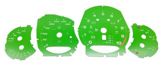 Zifferblattsatz Leuchtgrün (RAL 6038) 991.2 GT3 RS PDK-KMH-Celsius mit Logo