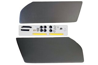 RS-Leichtbau-Türverkleidungsatz schwarzes Kunstleder /Türschlaufen SPEEDGELB