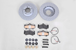 Brake service kit front 997.1 Turbo steel brake & 997.2 Turbo w/o center lock