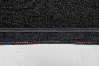 Floor Mat Set 944 - Black Tufted Velour - Red Edging - Red Stitching - FVD Brombacher Logo