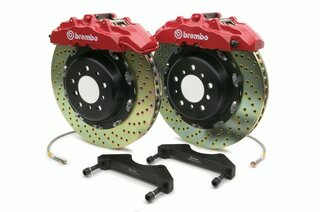 Sport Brake System - FRONT - BREMBO GT - 8 Piston - Drilled - 380 x 34 mm (15") - red caliper