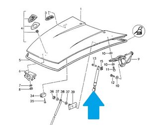 Gas filled strut front 964/ 993 - Reinforced - Left or Right - Sold Individually