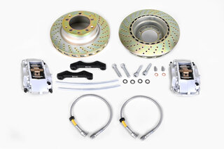 Sport Brake System 911  1974-89 - Rear - Brembo GT - 309 x 28 mm - Drilled Discs, Caliper silver