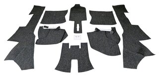 Jeu tapis complet coupé 68-73 noir en moquette bouclée