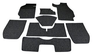 Jeu tapis complet coupé 68-73 noir en moquette bouclée