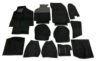 Teppichsatz komplett 993 Coupe/Targa schwarz Feinvelour eingefasst "ohne Klangpaket"