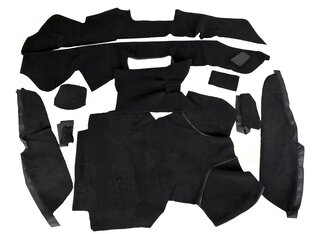 Teppichsatz komplett 993 Coupe/Targa schwarz Feinvelour eingefasst "ohne Klangpaket"