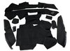 Teppichsatz komplett 993 Coupe/Targa schwarz Feinvelour eingefasst "ohne Klangpaket"