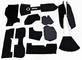 Carpet Set 911 Targa  1974-86 - Complete - Black - Sliverknit Velour