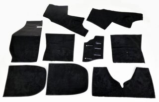 Carpet Set 911 Targa  1974-86 - Complete - Black - Sliverknit Velour