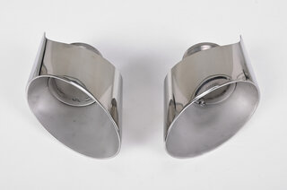 Sport Exhaust Tip Set 993 Narrow Body - Angle Cut Design - Polished Stainless Steel - 4.7"W x 3.3"H
