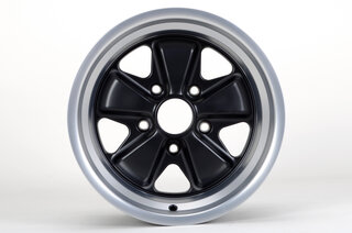 Fuchs Replica Wheel - 9 x 15 ET 15 - Classic - Satin Black + Machined Lip - TÜV Approved