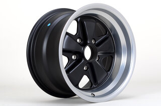Fuchs Replica Wheel - 9 x 15 ET 15 - Classic - Satin Black + Machined Lip - TÜV Approved