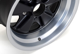 Fuchs Replica Wheel - 9 x 15 ET 15 - Classic - Satin Black + Machined Lip - TÜV Approved