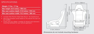 Recaro Pole Position N.G. - Competition Seat - Red Perlon Velour Fabric - GFRP - Narrow FIA Size