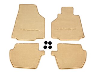 Genuine Floor Mat Set 996 Coupe/ Cabrio - Savanna Beige - With Logo - Left Hand Drive