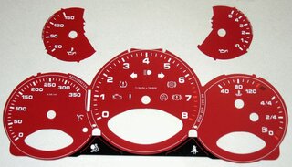 FVD Brombacher Instrument Face Set 997.1 Turbo - Guards Red - Manual - KPH - Celcius - With Logo