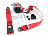 Seat Belt 911 - Front - Red - 3 Point with 30cm Buckle + Installation Kit - German Aftermarket