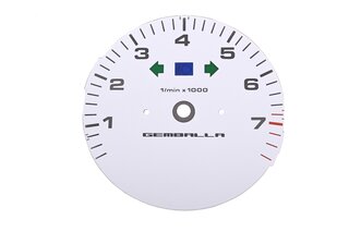 Zifferblatt "Gemballa" weiss  964/993 Drehzahl ohne BC