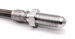 Kupplungsschlauch  Stahlflex Edelstahl  964/993 - 34,5cm - Anschlüsse Messing