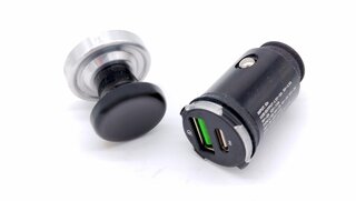 USB Adapter (USB A und C) für Zigarettenanzünder 911/ 912 (1965-68) - Alu Poliert