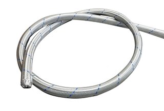 Breather Hose -Engine to Oil Reservoir- 25x33 mm - Sold Per Meter, outside silver steel braiding