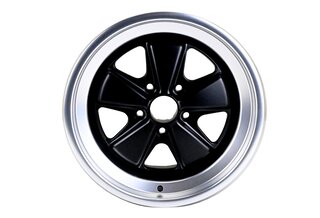 Classic-Design Wheel - RETRO - 10x18 ET45 Black + Polished Lip